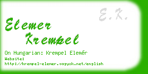 elemer krempel business card